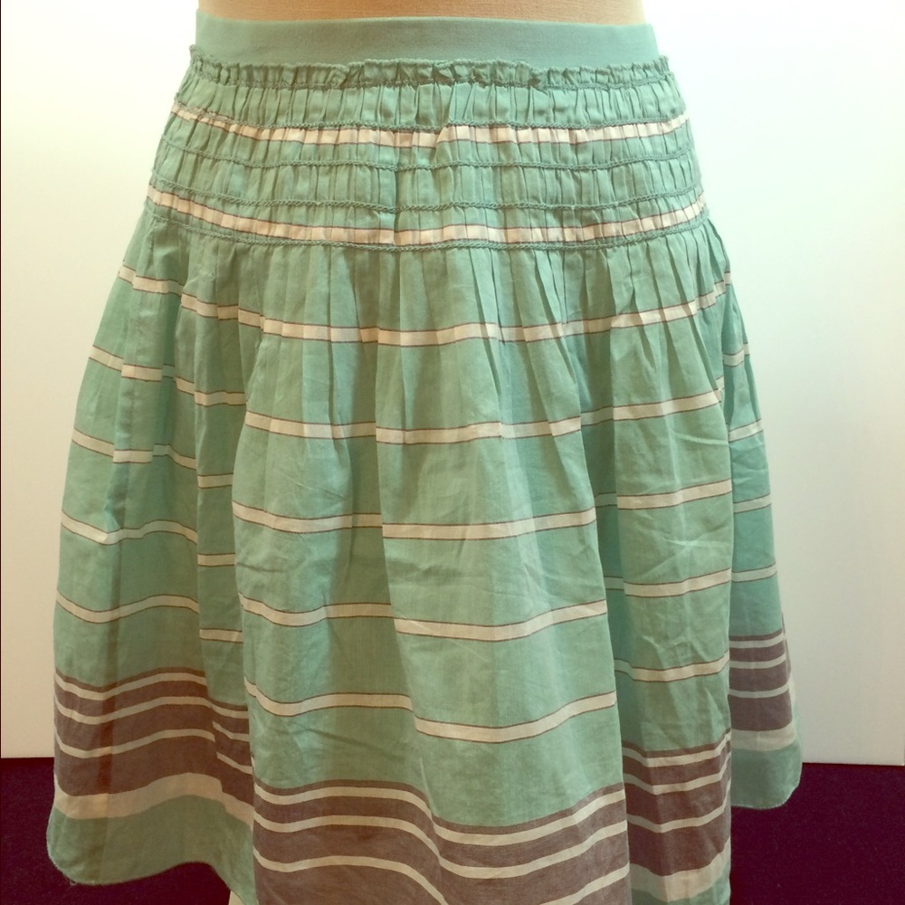 🔴Mint, white&gray striped skirt - MSSP (Dillards) (3 for $15)